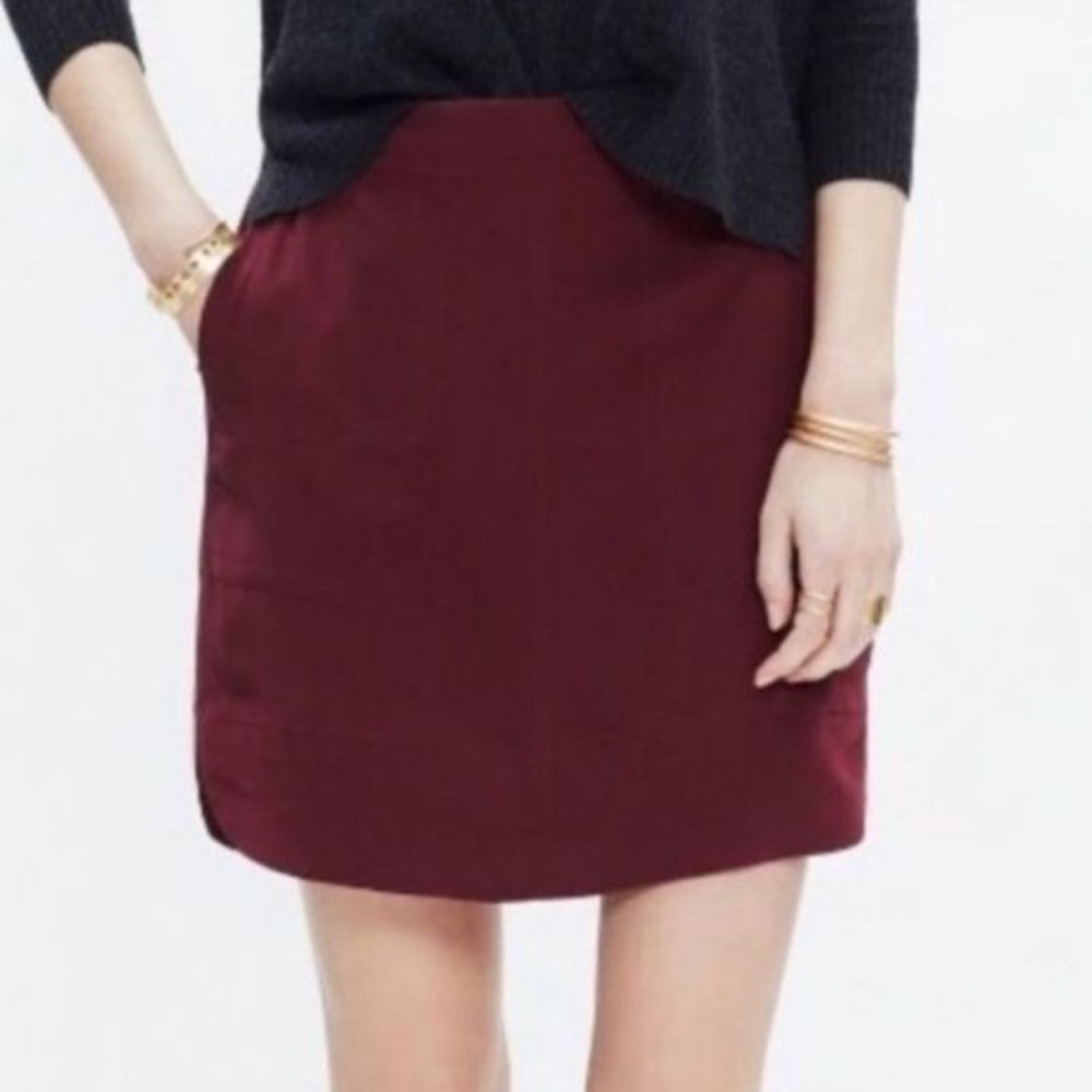 Madewell silk shirttail skirt size medium